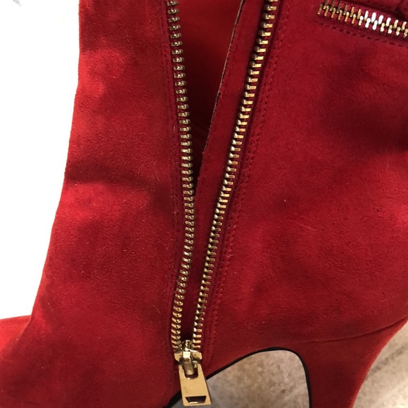 Like 🆕Bellini red suede feel Sz8M Claudia style 3 inch heel 8 inch boot length - Picture 17 of 17